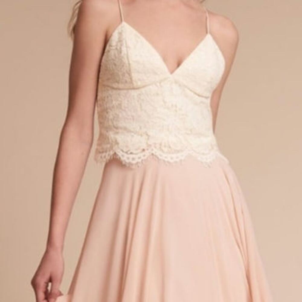 Anthropologie x BHLDN Jenny Yoo Pippa Feminine Ivory Lace Camisole Top 8 Bridal